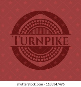 Turnpike red emblem. Retro