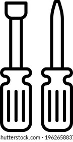 Turnscrew with magnetic tip Vector Icon Design, Motor Vehicle Service and automobile repair shop Symbol, Lorry spare parts Sign, auto mechanic stock illustration, Screwdriver Tool Concept, 