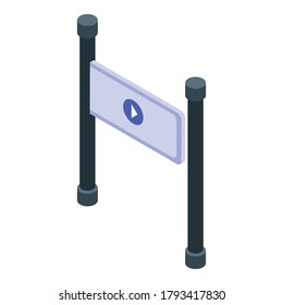Icono de acceso de torneado. Isométrico del icono del vector de acceso de torniquete para el diseño web aislado en fondo blanco