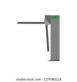 Turnstile entry vector urban icon illustration machine. Metal exit rotating platform shop outdoor. Electronic tourniquet system