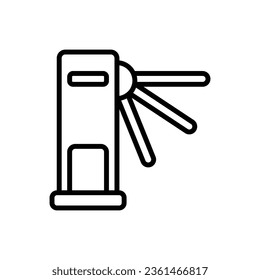 Ilustración del vector de iconos de contorno de puerta de torniquete 