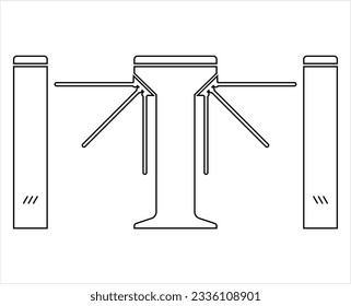 Turnstile-Symbol, Baffle Gate Icon, Paid Access Gate Icon Vektor Art Illustration