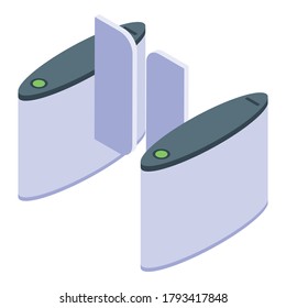 Turnstile icon. Isometric of turnstile vector icon for web design isolated on white background