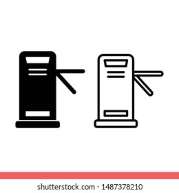 Turnstile icon in modern flat design isolated on white background, secure entry vector illustration for web site or mobile app