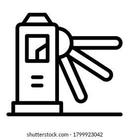 Turnstile icon. Outline turnstile vector icon for web design isolated on white background