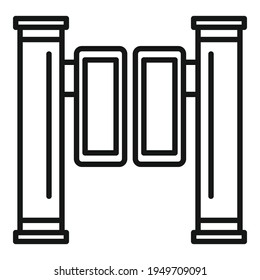 Turnstile icon. Outline Turnstile vector icon for web design isolated on white background