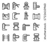 Turnstile icons set. Outline set of turnstile vector icons for web design isolated on white background