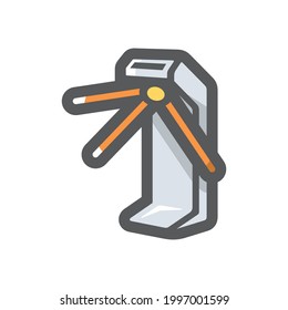 Turnstile security equipment Vector icon Cartoon illustration.
