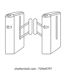 Turnstile, single icon in outline style. Turnstile vector symbol stock illustration web.