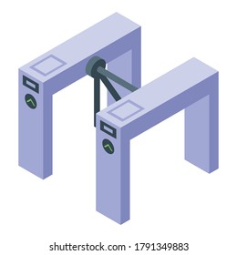 Turnstile tripod icon. Isometric of turnstile tripod vector icon for web design isolated on white background
