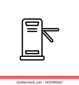 Turnstile vector icon, entry symbol. Simple, flat design for web or mobile app