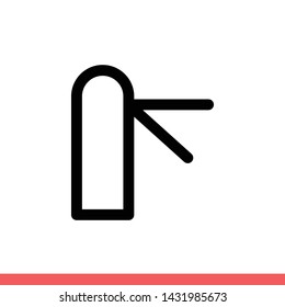 Turnstile vector icon, entry symbol. Simple, flat design for web or mobile app