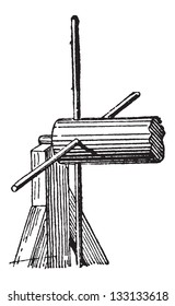 Turnstile, vertical, vintage engraved illustration. Dictionary of Words and Things - Larive and Fleury - 1895