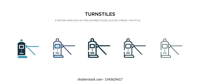 turnstiles icon in different style vector illustration. two colored and black turnstiles vector icons designed in filled, outline, line and stroke style can be used for web, mobile, ui
