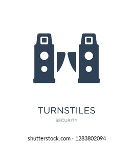 turnstiles icon vector on white background, turnstiles trendy filled icons from Security collection, turnstiles vector illustration