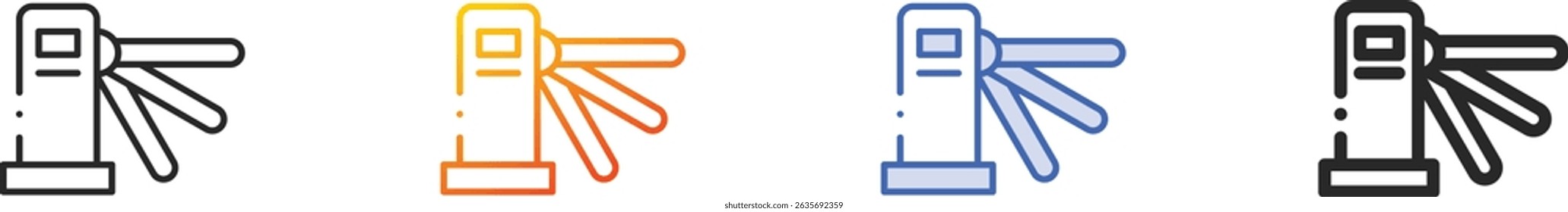 catracas icon.Thin Linear, gradiente, azul traçado e negrito estilo design isolado no fundo branco