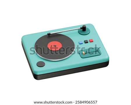 Turntable 3D Render icon. Vinyl record icon 3d rendering illustration
