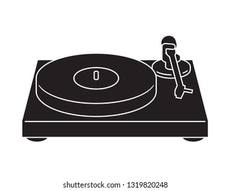 Turntable. Analog source. Vector illustration