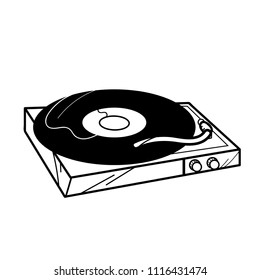 Turntable, Communication Icon in line art
