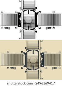 Turntable conveyor. Roller conveyor with a turntable section that switches the direction of movement from the first conveyor line to the perpendicular second one