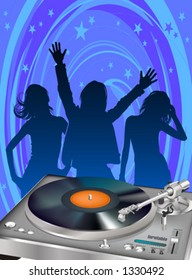 Turntable & dancing girls