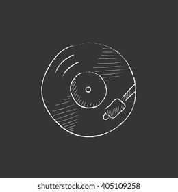 Turntable. Drawn in chalk icon.