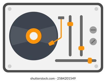 Turntable flat icon vector isolated on white background.