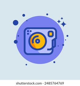 Turntable flat illustration. Dj signs vector illustration.
