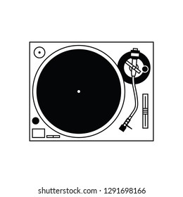 Turntable flat vector pictogram.