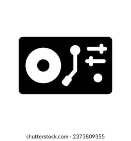 turntable glyph icon illustration vector graphic. Simple element illustration vector graphic, suitable for app, websites, and presentations isolated on white background