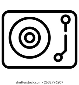 Turntable Icon Black and white outline vector