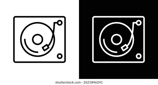 Turntable icon concept stroke on white background