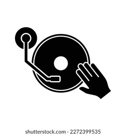 Turntable icon design, music and instrument, vinyl sign vector. isolated on a white background