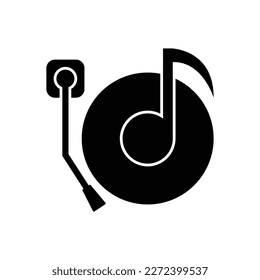 Turntable icon design, music and instrument, vinyl sign vector. isolated on a white background