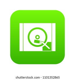 Turntable icon digital green for any design isolated on white vector illustration