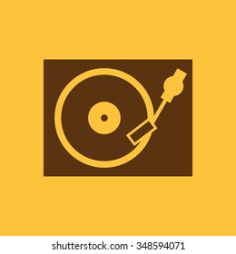 The turntable icon. DJ and gramophone, player, music symbol. Flat Vector illustration