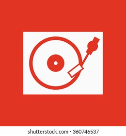 The turntable icon. DJ and gramophone, player, music symbol. Flat Vector illustration