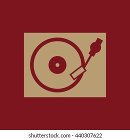 The turntable icon. DJ and gramophone, player, music symbol. Flat Vector illustration