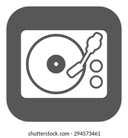 The turntable icon. DJ and melody, music, player symbol. Flat Vector illustration. Button