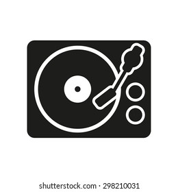 The turntable icon. DJ and melody, music, player symbol. Flat Vector illustration
