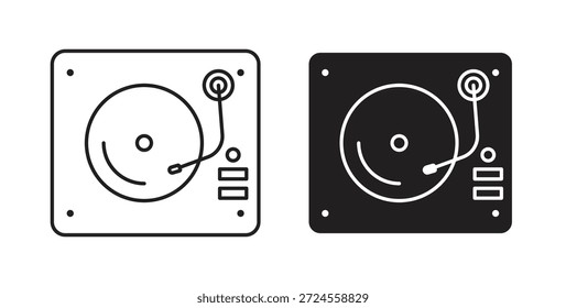 Icono de plato giratorio en estilo doodle y stroke.