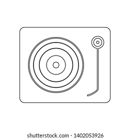Turntable icon. Element of music instrument for mobile concept and web apps icon. Outline, thin line icon for website design and development, app development