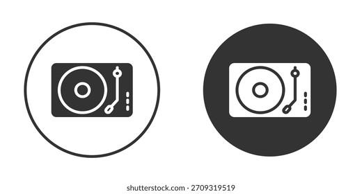 Icono de tocadiscos en estilo glifo para Diseño web. Iconos de UI UX
