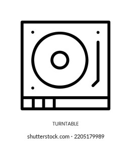 turntable icon. Line Art Style Design Isolated On White Background