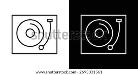Turntable icon. Line with editable stroke. Stock photo © 