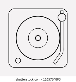 Turntable icon line element. Vector illustration of turntable icon line isolated on clean background for your web mobile app logo design.