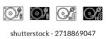 Turntable icon in linear and clipart style pack on white background.