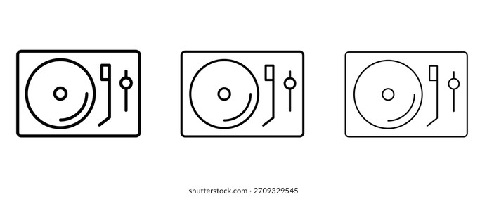 Signo de estilo lineal del icono de la plataforma giratoria para el concepto móvil y el Diseño web.