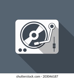 turntable icon with long shadow