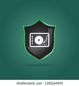 Turntable icon for music